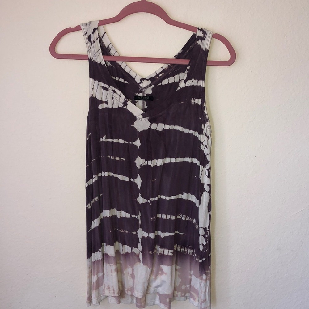 Boho v-neck tie dye flowy tank